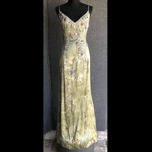 Badgley Mischka Vintage Couture Green Floral Gown